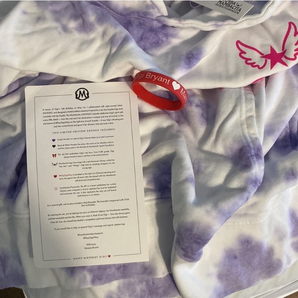 NWT Dannijo x Mambacita Purple and White Kobe Hoodie Sweatshirt. Size L. - Picture 7 of 12